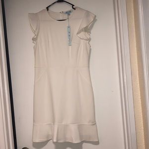 White dress fit and flair with cap sleeve - new with tags